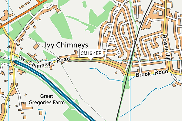 Ivy Chimneys Primary School map (CM16 4EP) - OS VectorMap District (Ordnance Survey)