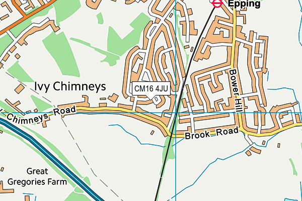 CM16 4JU map - OS VectorMap District (Ordnance Survey)