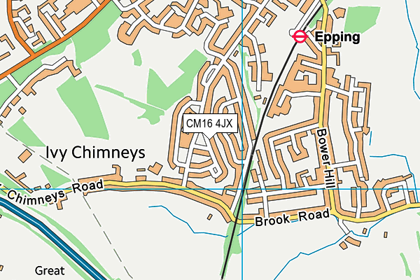 CM16 4JX map - OS VectorMap District (Ordnance Survey)