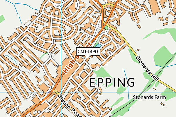 CM16 4PD map - OS VectorMap District (Ordnance Survey)