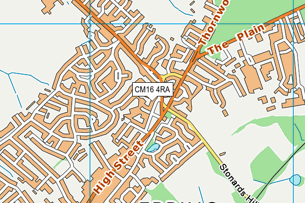 CM16 4RA map - OS VectorMap District (Ordnance Survey)