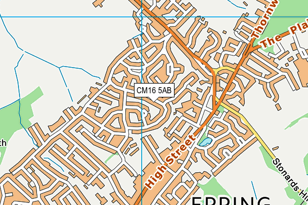 CM16 5AB map - OS VectorMap District (Ordnance Survey)