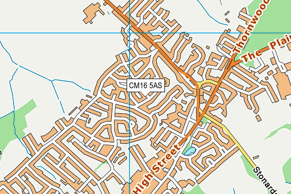 CM16 5AS map - OS VectorMap District (Ordnance Survey)