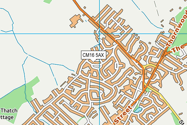 CM16 5AX map - OS VectorMap District (Ordnance Survey)