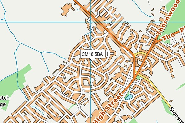 CM16 5BA map - OS VectorMap District (Ordnance Survey)