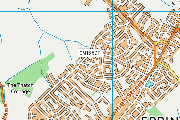 CM16 5DT map - OS VectorMap District (Ordnance Survey)
