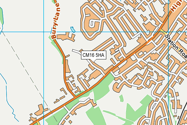 Epping Sports Club map (CM16 5HA) - OS VectorMap District (Ordnance Survey)
