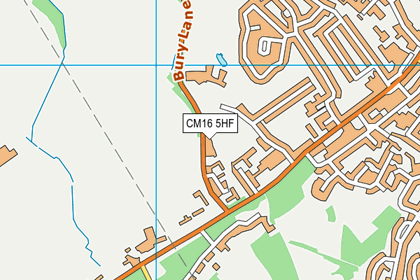 CM16 5HF map - OS VectorMap District (Ordnance Survey)