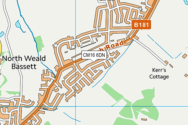 CM16 6DN map - OS VectorMap District (Ordnance Survey)