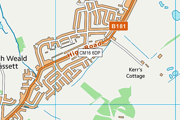 CM16 6DP map - OS VectorMap District (Ordnance Survey)