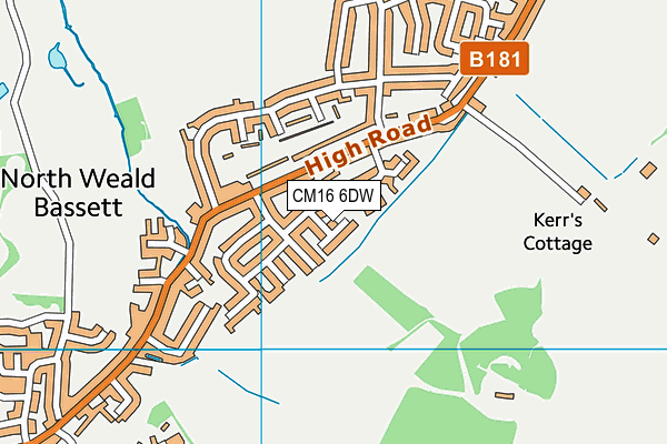 CM16 6DW map - OS VectorMap District (Ordnance Survey)