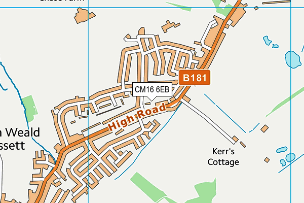 CM16 6EB map - OS VectorMap District (Ordnance Survey)