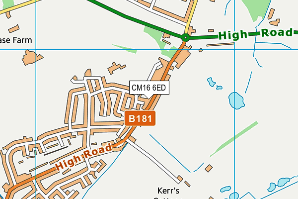 CM16 6ED map - OS VectorMap District (Ordnance Survey)