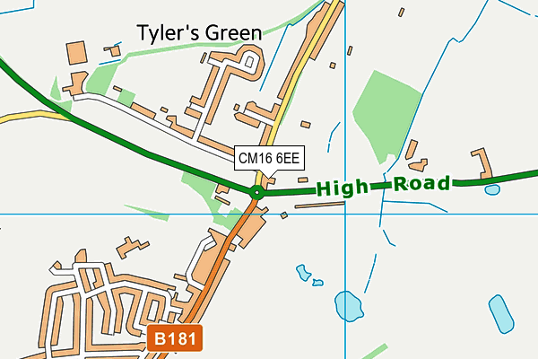 CM16 6EE map - OS VectorMap District (Ordnance Survey)