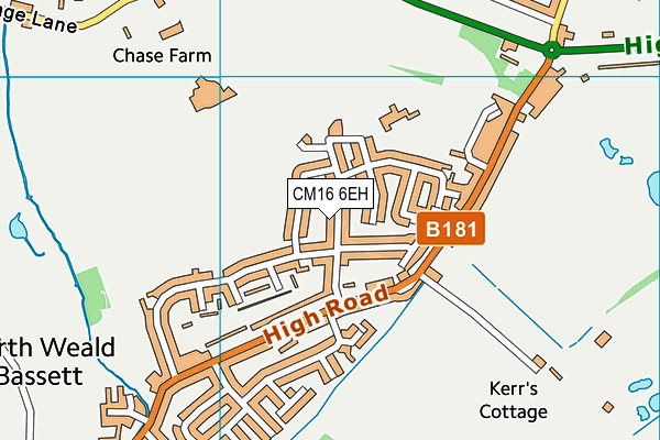 CM16 6EH map - OS VectorMap District (Ordnance Survey)