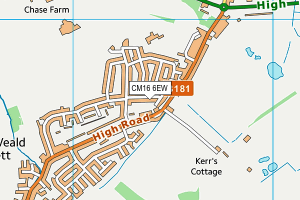 CM16 6EW map - OS VectorMap District (Ordnance Survey)