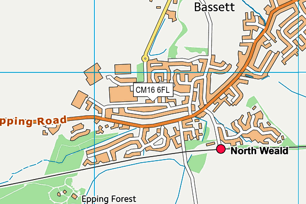 CM16 6FL map - OS VectorMap District (Ordnance Survey)