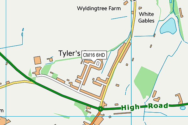 CM16 6HD map - OS VectorMap District (Ordnance Survey)