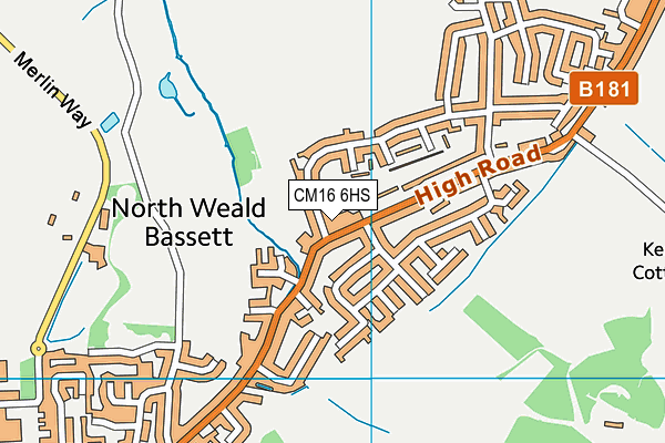 CM16 6HS map - OS VectorMap District (Ordnance Survey)