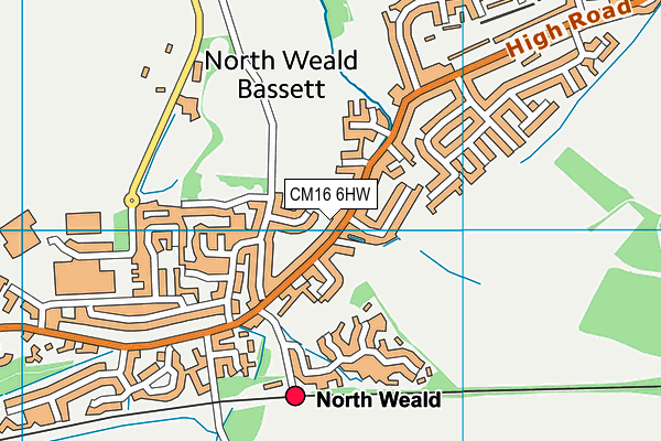 CM16 6HW map - OS VectorMap District (Ordnance Survey)