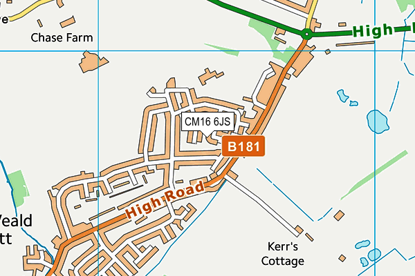 CM16 6JS map - OS VectorMap District (Ordnance Survey)