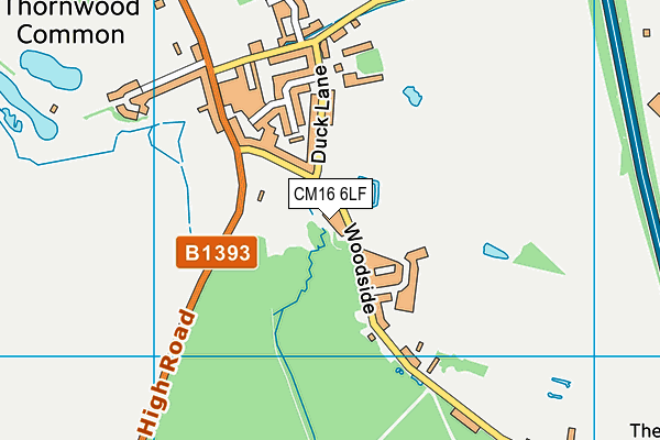 CM16 6LF map - OS VectorMap District (Ordnance Survey)