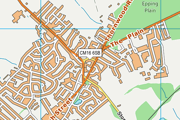 CM16 6SB map - OS VectorMap District (Ordnance Survey)