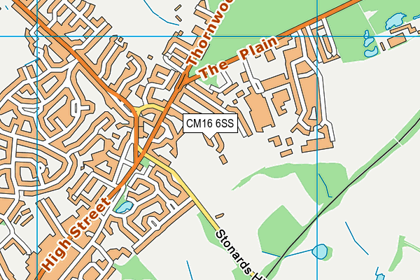 Stonards Hill Recreation Ground map (CM16 6SS) - OS VectorMap District (Ordnance Survey)