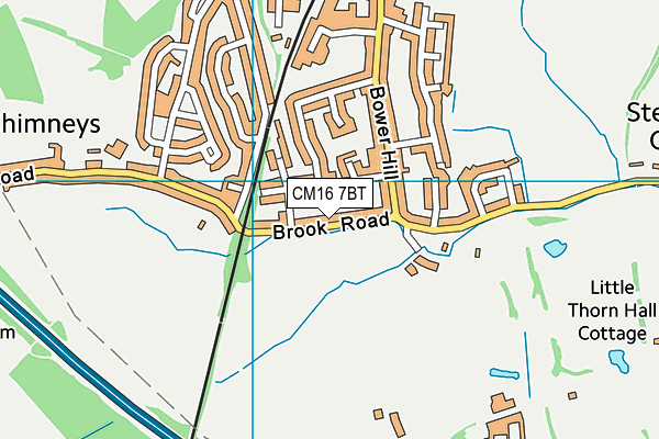 CM16 7BT map - OS VectorMap District (Ordnance Survey)