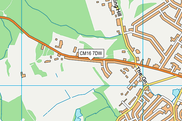 CM16 7DW map - OS VectorMap District (Ordnance Survey)