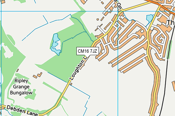 CM16 7JZ map - OS VectorMap District (Ordnance Survey)