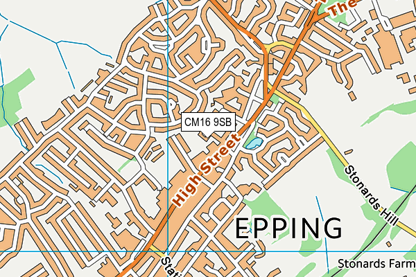 CM16 9SB map - OS VectorMap District (Ordnance Survey)