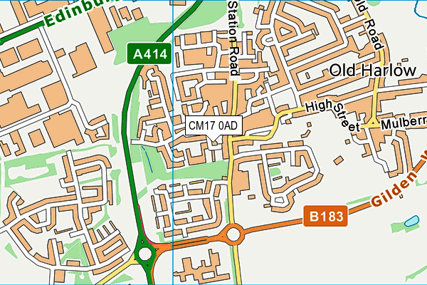 CM17 0AD map - OS VectorMap District (Ordnance Survey)