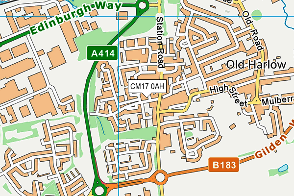 CM17 0AH map - OS VectorMap District (Ordnance Survey)