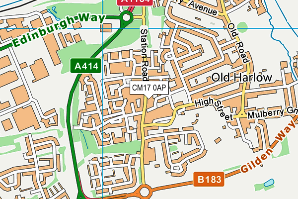 CM17 0AP map - OS VectorMap District (Ordnance Survey)