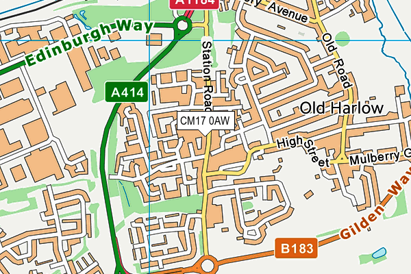 CM17 0AW map - OS VectorMap District (Ordnance Survey)