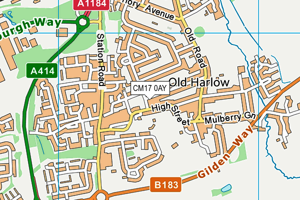 CM17 0AY map - OS VectorMap District (Ordnance Survey)