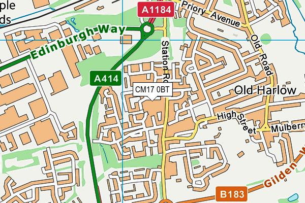 CM17 0BT map - OS VectorMap District (Ordnance Survey)