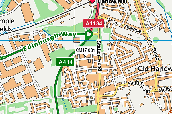 CM17 0BY map - OS VectorMap District (Ordnance Survey)