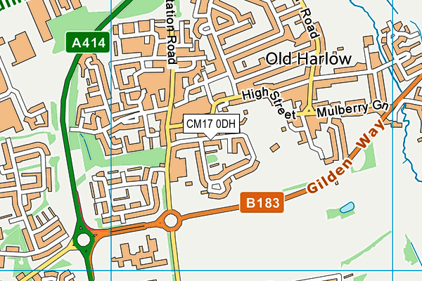 CM17 0DH map - OS VectorMap District (Ordnance Survey)