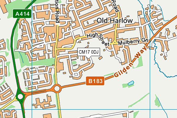 Harlow Cricket Club map (CM17 0DJ) - OS VectorMap District (Ordnance Survey)