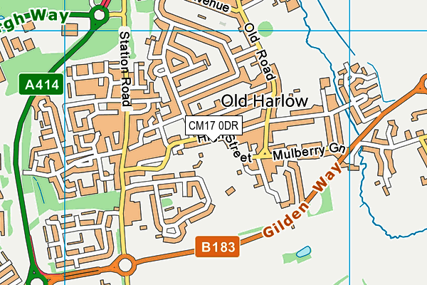 CM17 0DR map - OS VectorMap District (Ordnance Survey)