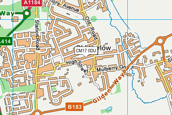 CM17 0DU map - OS VectorMap District (Ordnance Survey)