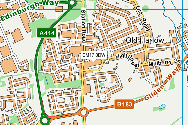 CM17 0DW map - OS VectorMap District (Ordnance Survey)