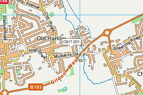 CM17 0DY map - OS VectorMap District (Ordnance Survey)