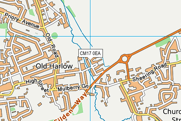 CM17 0EA map - OS VectorMap District (Ordnance Survey)