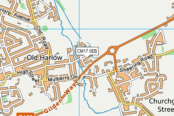 CM17 0EB map - OS VectorMap District (Ordnance Survey)