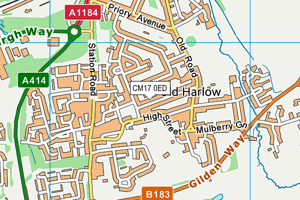 CM17 0ED map - OS VectorMap District (Ordnance Survey)