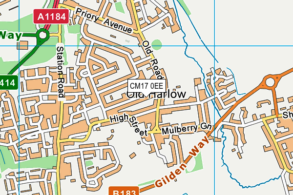 CM17 0EE map - OS VectorMap District (Ordnance Survey)