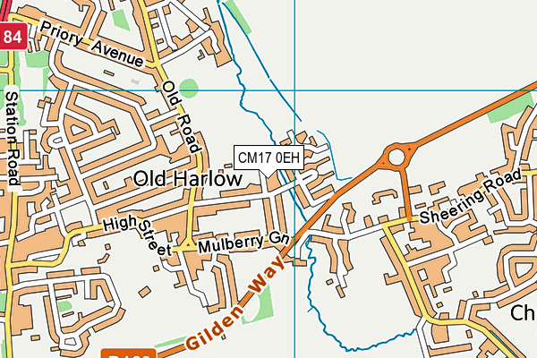 CM17 0EH map - OS VectorMap District (Ordnance Survey)